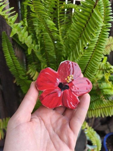 HIBISCUS FLOWER - Handmade Ceramic Mosaic Tile - Etsy Canada