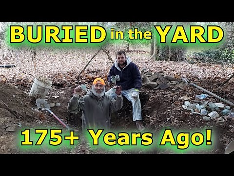 BURIED in the YARD for 175 YEARS! Digging Open Pontil Antique Bottles in Privy Behind an 1830s House