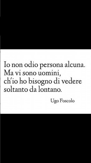 Ugo Foscolo e le persone da tener lontane