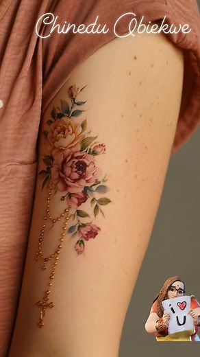 17K views · 193 reactions | Rosary and flower tattoo ideas #tattooideas #fyp #goviralreels #tattooideas | Chinedu Obiekwe | Facebook