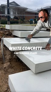 This is our craft… 🔥 Cantilevered Stairs Concrete - @premix_concrete Mix & Finish - Platinum / Smooth Eyewear - @safestyle_eyewear Workwear - @fxdworkwear #stairs #architecturalconcrete #whiteconcrete #concretedesign # | The Polishing Co.