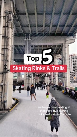 ⛸️❄️ Top 5 Skating Rinks & Trails in Toronto! ❄️⛸️ Join @Arienne - seeusoontravel as she shares the best spots to skate this winter in Toronto. 1. The Bentway Skate Trail Hours: open evenings and weekends Programming: Free Hot Chocolate Mondays, Free Skate Lesson Tuesdays, & Free Skate Rental Fridays ✅ skate rentals available ($12/adult, $10/youth) Washrooms and a small concession stand onsite 2. Colonel Samuel Smith Skating Trail Hours: open 7 days a week 🚫 no skate rentals Washrooms and chang