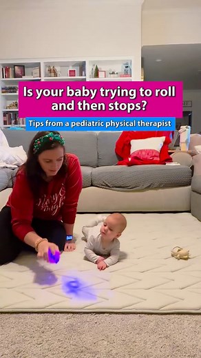 Rolling belly to back can be so hard for some babies so this is one of the ways that we can help babies do it a little more “independently” and just guide them down. If you’re new here, hi! I’m Kelsey and I’m a pediatric PT and mom of 2! Follow along for pediatric PT tips and tricks and toy recs! Having more developmental troubles? Let me know below or DM me! #pediatricphysicaltherapy #babiesofinstagram #baby #babymilestones #developmentalmilestones #pediatricpt #grossmotorplay | Playful Movemen