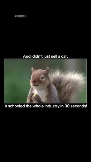 Mediabrief | Audi’s 2004 ad roasted the entire auto industry — without saying a word. A squirrel uses rolling cars to crack nuts… until the Audi shows... | Instagram