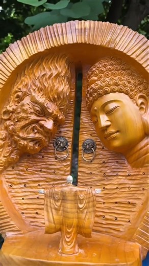 😱😱#buddha #woodcarving #woodart #handmade #craftsmanship #budhainspired #budhism#status#wooddesigne
