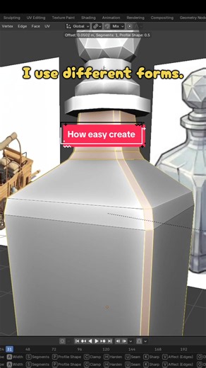 how to easily create a bottle #bottle #easy #blender #3d #style | Bottle Blender