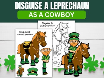 Leprechaun Cowboy Disguise Printable St Patrick's Day Kids Cutout Craft