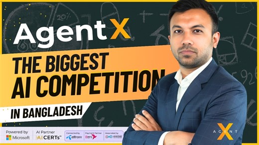 Agent X: The Biggest AI Prompting Competition for Students in Bangladesh! The Agent X competition is here, and we’re excited to bring you an opportunity to be part of Bangladesh's first-ever national AI Prompting Competition! Powered by NetCom Learning in partnership with Microsoft, and proudly sponsored by AICERTs, Grameenphone, bKash, and Accelerating Bangladesh, this competition is your gateway to the world of Artificial Intelligence. Let’s learn about Agent X: What is Agent X? (Discover the 