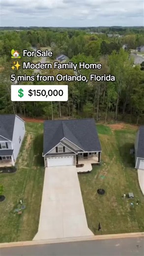 Modern 3-bed, 2-bath family home just 5 minutes from Orlando — priced at only $150,000! 🏡✨ Open-concept living with fireplace, fully equipped kitchen, double garage, laundry room, and a wide deck overlooking a calm water stream. Quiet neighborhood, close to shopping and main roads — comfort, location, and value in one place! 😍🔥 #HouseForSale #OrlandoHomes #FloridaRealEstate #DreamHome #AffordableHomes