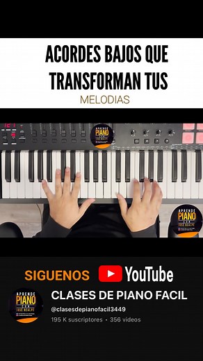 Acordes bajos que transforman tus melodías ✅🎵🎹 SIGUENOS TAMBIEN EN YOUTUBE 👇👇👇👇 https://www.youtube.com/@clasesdepianofacil3449 Instagram 👇⬇️ https://www.instagram.com/clases_de_piano_facil_?igsh=MXduYXo5NmFkcTg4Nw==&utm_source=qr Tiktok 👇⬇️ https://www.tiktok.com/@clases.de.piano.f?_t=ZP-8wLjvb7YCQZ&_r=1 Si quieres aprender con mi curso aprende piano con José Realpe mira este link 👇🏻👇🏻👇🏻 👉🏼 CURSO DE PIANO: https://go.hotmart.com/W91973883G . SI TE GUSTO LA CLASE: ✅ DALE LIKE, ME