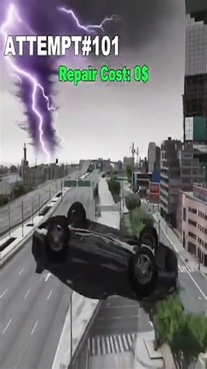 GTA 5 Crazy Car Jumps & Sudden Tornado Chaos 🌪️🚗
