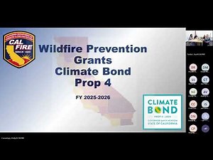 Wildfire Prevention Grants Climate Bond Prop 4 Workshop - May 13, 2026
