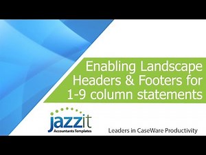 Enabling Landscape Headers & Footers for 1-9 column statements
