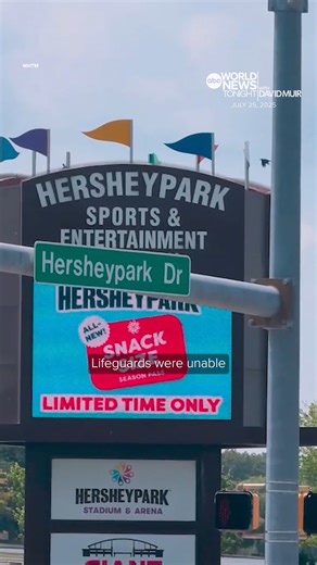 3.8M views · 29K reactions | Authorities are investigating the tragic death of a nine-year-old child at Hersheypark in Pennsylvania. Witnesses say the child was pulled from the wave pool in the water park section of the complex. Linsey Davis reports. https://abcnews.go.com/ | ABC World News Tonight with David Muir | Facebook