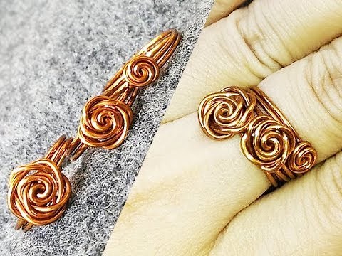 Simple wire rose ring for beginners - handmade jewelry idea 33