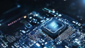 Closeup View of the Processor with Artificial Intelligence