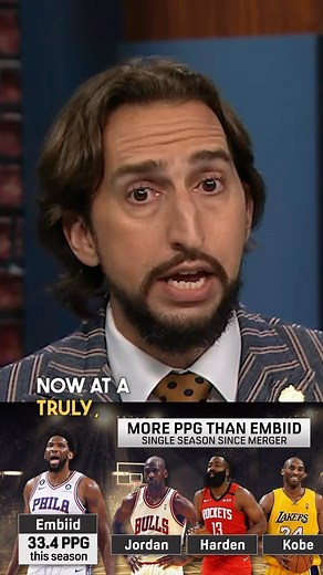 The advanced numbers show Nikola Jokić is the 5th greatest defender ever. With respect to Defensive /- Embiid is a better defender. Jordan, Harden & Kobe are the only 3 guys who’ve averaged more PPG in a season since the merger than Joel Embiid is this yr. | First Things First on FS1
