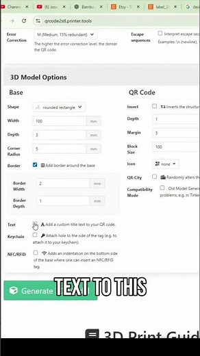 Easy QR Code for 3D Printing using QRCode2STL #3dprintingtips #3dprints #3dprinting