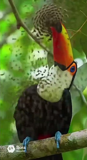The toucan is being swarmed by bees #toucan #shorts #swarming #bee