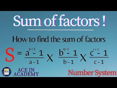 How to find the sum of factors of a number | Factors | [ Number Theory ]