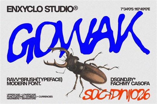 Gowak - Raw Expressive Brush Font