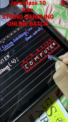 Java CLASS 10 ICSE STRING HANDLING||| ONLINE BATCH