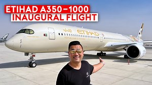 I flew on Etihad Airways new A350-1000 inaugural flight from Abu Dhabi to Paris recently. The Etihad A350-1000 has 44 Business Class suites and 327 economy class seats. Full video: https://samchui.ytl.ink/gy1uag I gave my verdict and recommendation on the Etihad A350 at the end of the video. | Sam Chui