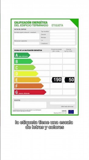 Certificado de eficiencia energética de una vivienda