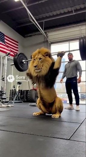 Lion Doing Gym in USA 🔥 The Most Powerful Workout Ever