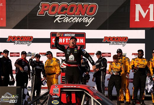Who won the NASCAR Truck Series race today at Pocono? Full results from the 2025 MillerTech Battery 200