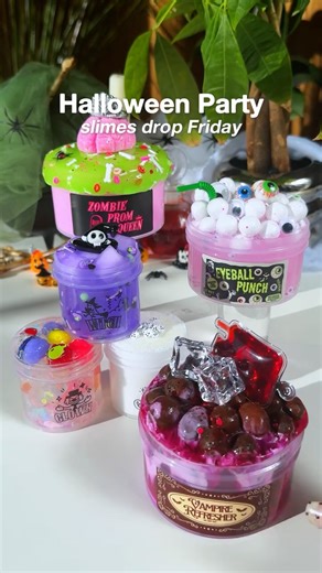 OG Slimes on Instagram: "Halloween is in two weeks… and I still need a costume 😩 Comment what you’re dressing up as this year?! Halloween Party slimes drop 10/17 at 3 PM PST 🎃 ̟࿔*:⋆"