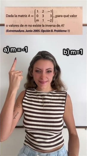 Valores de m para que A no tenga inversa #matematica #matrices