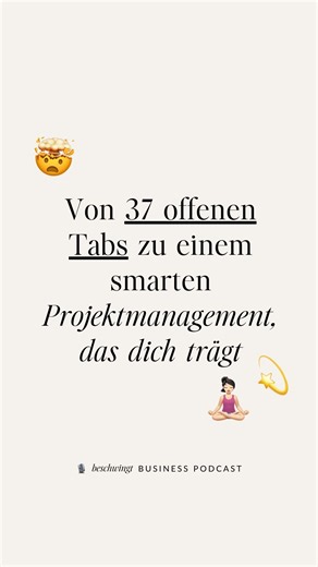 Chiara Bachmann - M.Sc. | Business Consulting on Instagram: "💻 Fühlt sich dein Kopf manchmal an wie ein Browser mit 37 offenen Tabs – selbst abends im Bett oder im Urlaub? Dann trägst du wahrscheinlich mehr Mental Load im Business, als dir lieb ist. 🎙️ Genau darüber spreche ich in der neuen Podcastfolge: Warum dein Gehirn heimlich Projektmanagement betreibt – und wie du das beendest. Du führst bereits ein sehr erfolgreiches Business und jetzt darfst du dich selbst wieder in den Mittelpunkt ste
