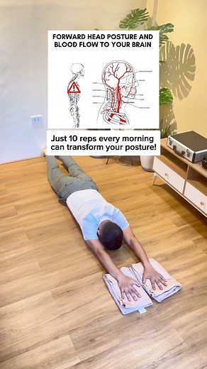 3M views · 16K reactions | Poor posture, especially forward head posture, can compress blood vessels and reduce blood flow to your brain, leading to fatigue, brain fog, and tension headaches. 易 But the good news? A simple daily exercise can help realign your posture and restore healthy circulation. Try this and feel the difference! ✨ #PostureCorrection #NeckHealth #BloodFlowBoost | Physical Therapy Session | Facebook