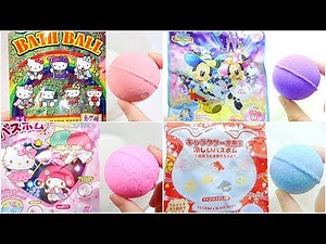 [ASMR Fizzy Bath Ball] Disney Sanrio Hello Kitty Bath Bomb Compilation - No Talking & No Forwarding