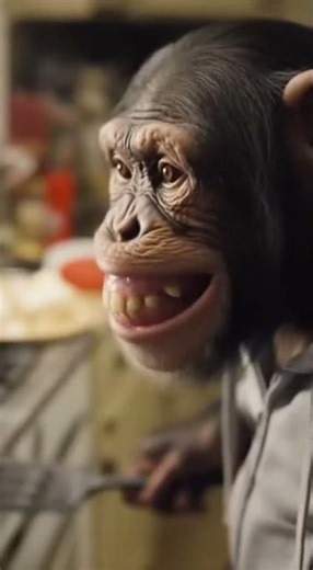 Chimp Cooking Eggs in the Kitchen Like A Human [Sora 2 • AI Animals • AI Vlog • AI Generated Video]