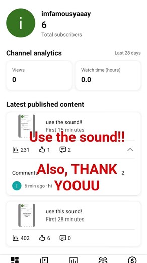 sub..use the sound... THANK YOOOOOOU