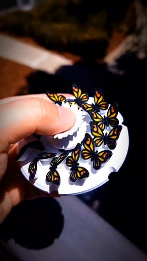 Our butterfly zoetrope spinner is so beautiful in the way it moves. #beautiful #butterfly #3dprinting #animation #zoetrope | A Pyro Design