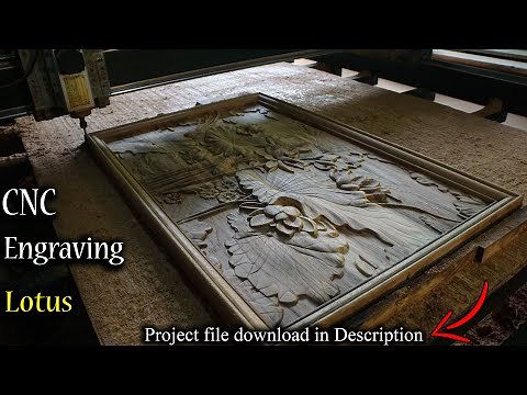 CNC Engraving Lotus// Woodworking project