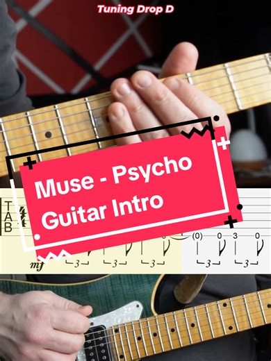 Learn the Guitar Intro for Muse's Psycho