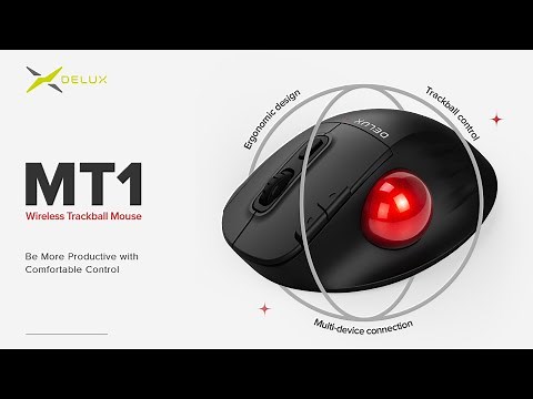DELUX Wireless Ergo Trackball Mouse