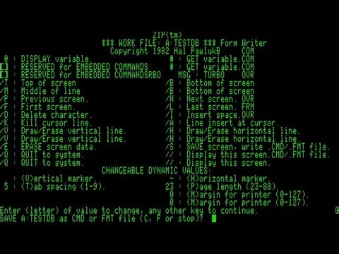 Apple III - ZIP - The dBASE II screen and printout
