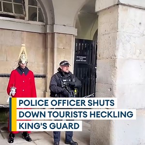 269K views · 7.1K reactions | Take a look at this footage which appears to show the moment a police officer stepped in to shut down a group of tourists heckling a King’s Guard  Watch here  | Forces News | Facebook