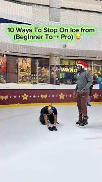 7 beginner to advanced ways to stop on ice 😂❄️ Learn ice skating stops #iceskating #shorts