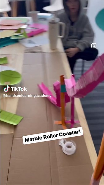 HOLA (@handsonlearningacademy) - DIY Marble Roller Coaster Project for Learning Potential and Kinetic Energy