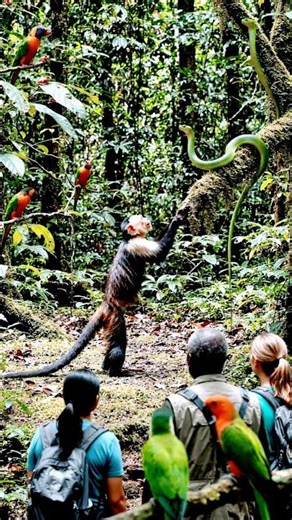Monkey vs Snake Battle in Jungle | Epic Wildlife Fight | Who Wins? #worldwildlife #shorts
