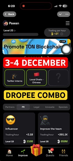 Dropee Daily Combo 03 December | Dropee Daily Combo Today | Today Dropee Combo Card |