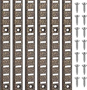 Yaocom 6 Pcs 36 Inch Shelf Pilaster Metal Mortise Mount Pilaster Strip Adjustable Shelf Standards for Wall Shelving System Closet Organization Storage (Bronze)
