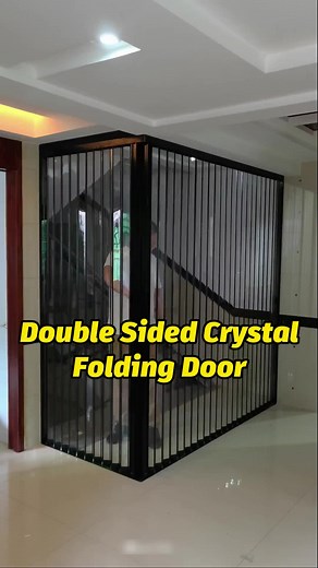 Crystal Folding Doors for Kitchen and Living Room Separation