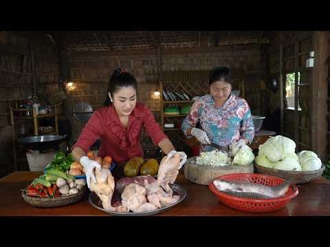 Countryside Vlog: Fishes, Chickens, Pork cooking | Delcious country food cooking